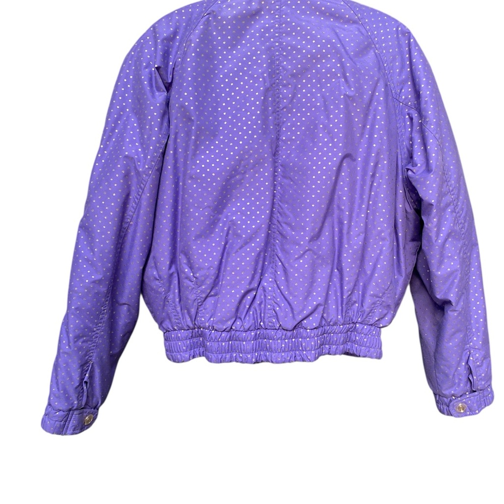FERA Women’s Ski Coat Size 10 Purple Glitter Polka Dot Vintage 90s Snow Jacket - Picture 9 of 16